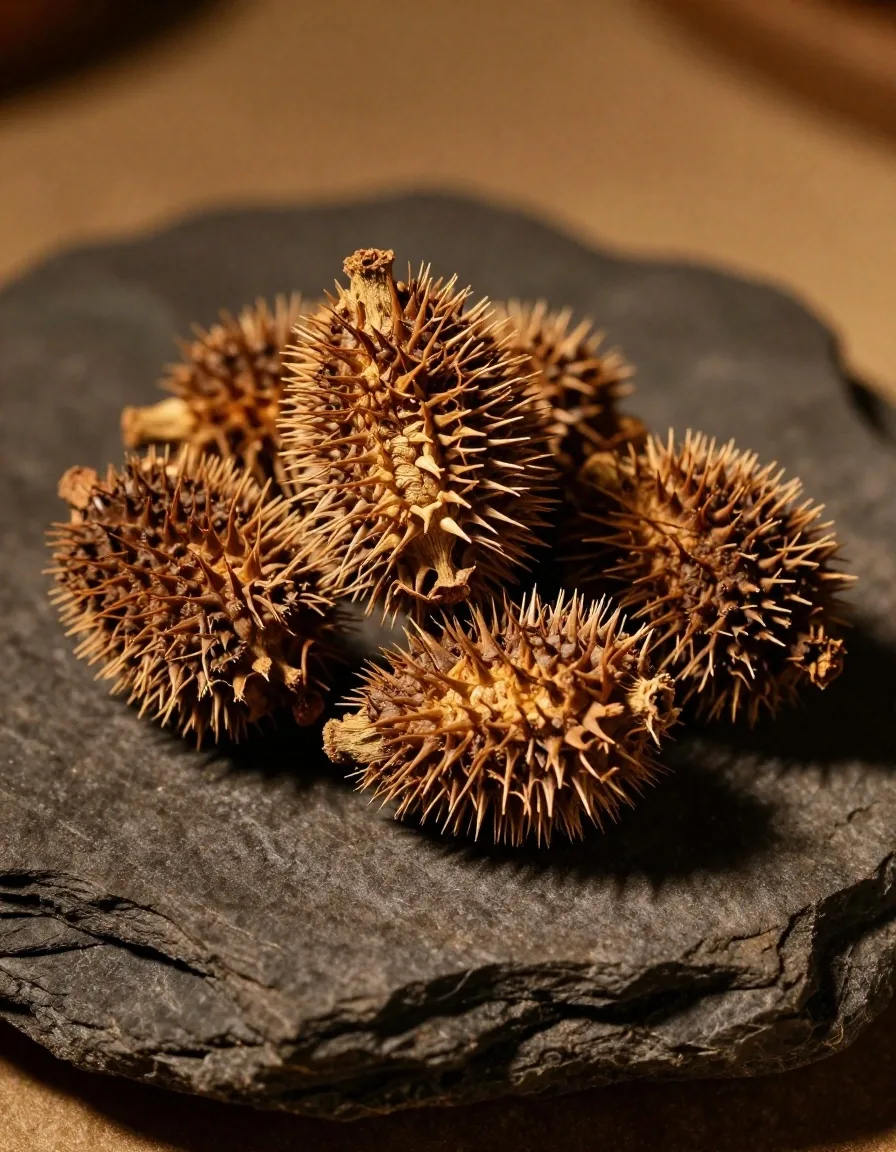 Botanical root specimen on a dark surface